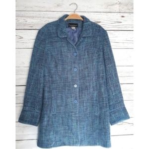 Dialogue Blue Tweeed Light Weigh Coat Plus Size 14